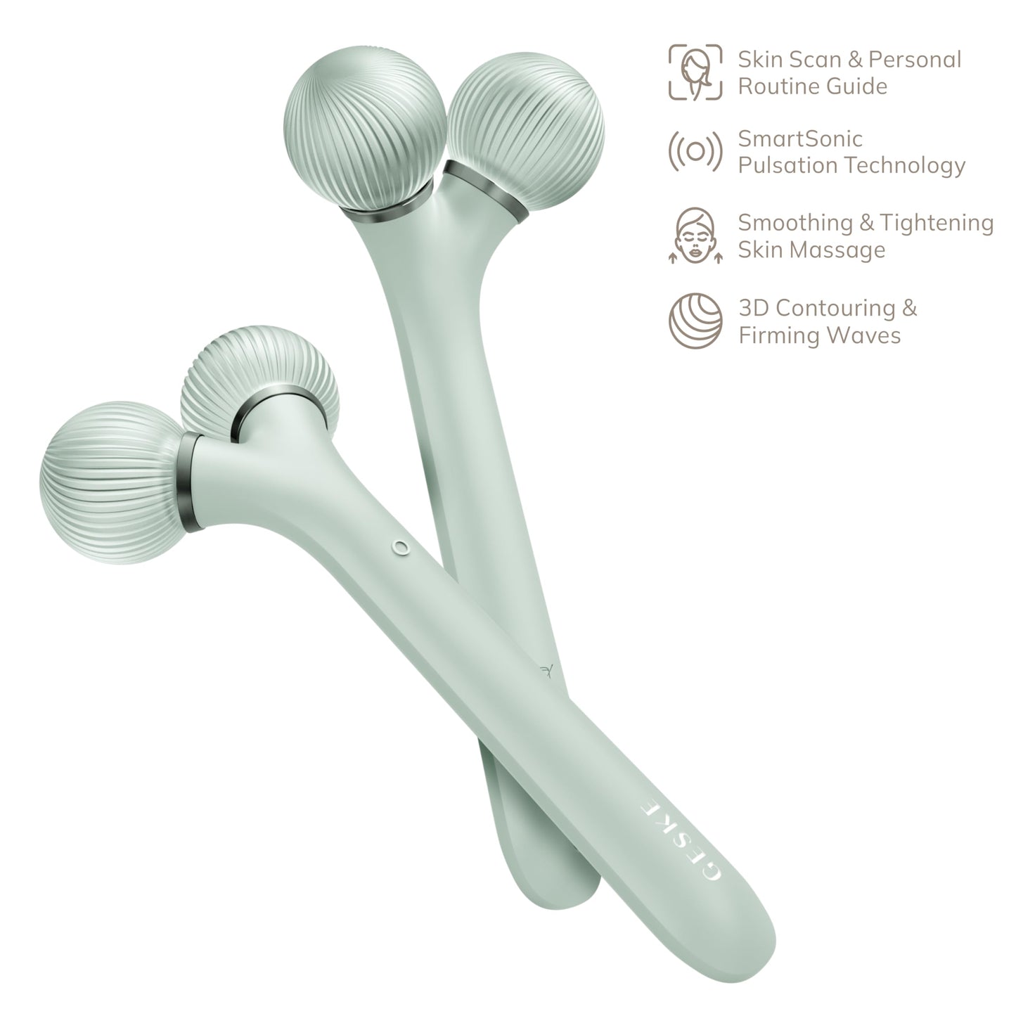 GESKE | Rodillo facial sónico SmartAppGuided™ | 4 en 1 | rodillo derma | dispositivo para la cara | rodillo derma | Rodillo facial profesional | Reafirma y define la piel del rostro