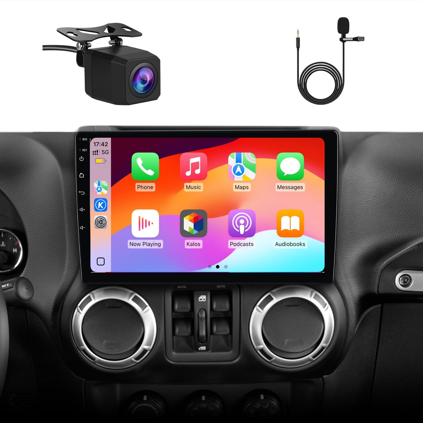 Radio estéreo de coche para Jeep Wrangler JK 2007-2018 Dodge Ram Android 13 con inalámbrico CarPlay Android Auto
