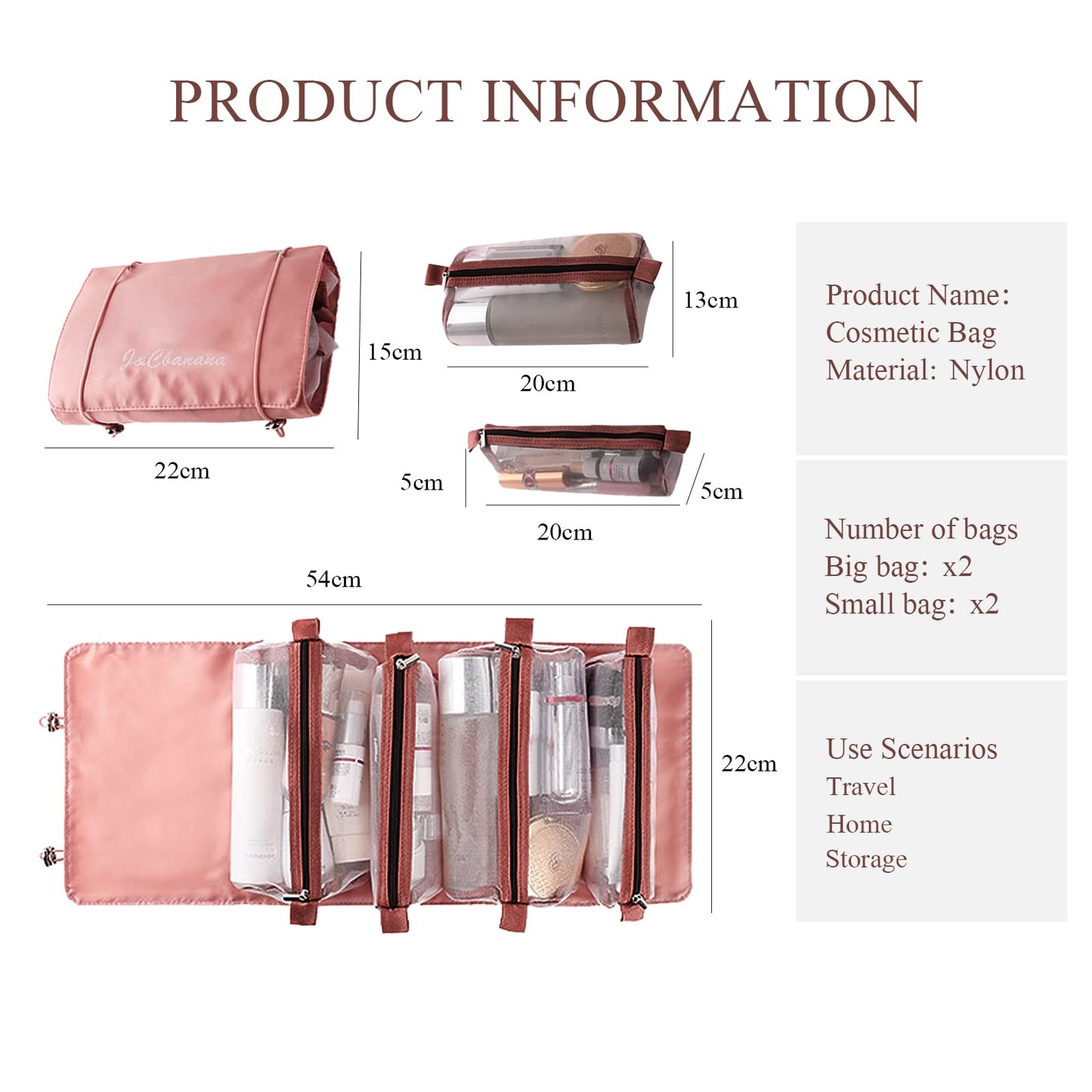 LumiSyne 4 En 1 Bolsa De Cosméticos Desmontable Bolsa De Aseo Colgante Et Enrollable Neceser De Viaje Bolsa De Maquillaje De Malla Portátil Plegable Bolsa De Aseo Neceser De Maquillaje Impermeable
