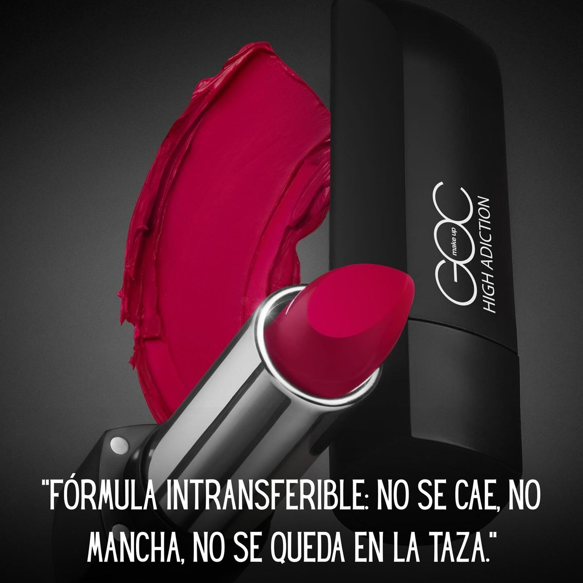 GOC High Adiction | Labial | Larga duración | Acabado ultra matte | Intrasferible | Textura ultra suave que se desliza fácilmente | Color Luxurious | 3.8 g | Modelo GL522