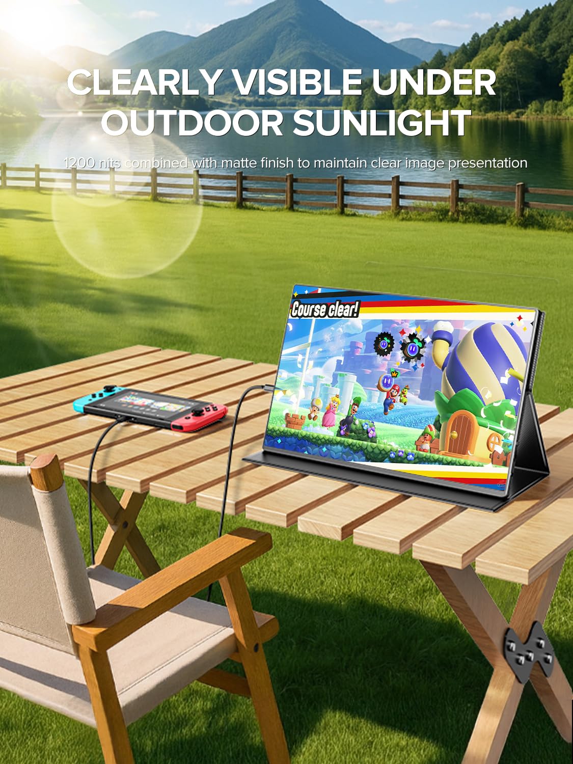 UPERFECT - Monitor portátil 4K de 16 pulgadas | Monitor portátil 1200 Nits | 3840 x 2400 UHD | 1MS FreeSync 2000:1 contraste | USB-C y HDMI | VESA y funda inteligente | visualización de viaje para