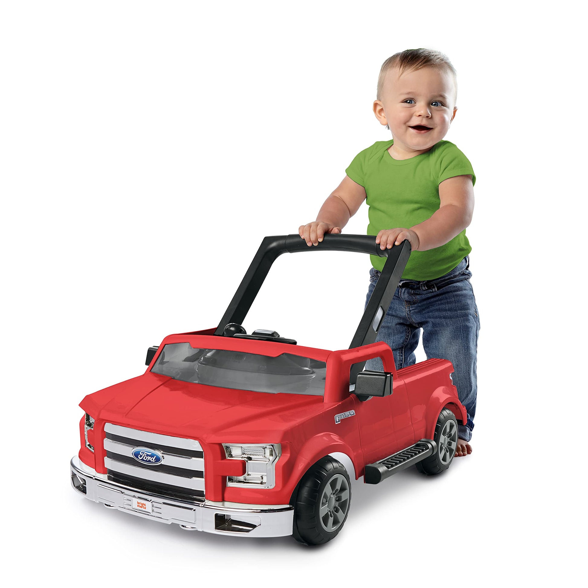 Bright Starts Ford F-150 - Centro de actividades para bebés 4 en 1 con volante interactivo extraíble, juguete de 6 meses en adelante