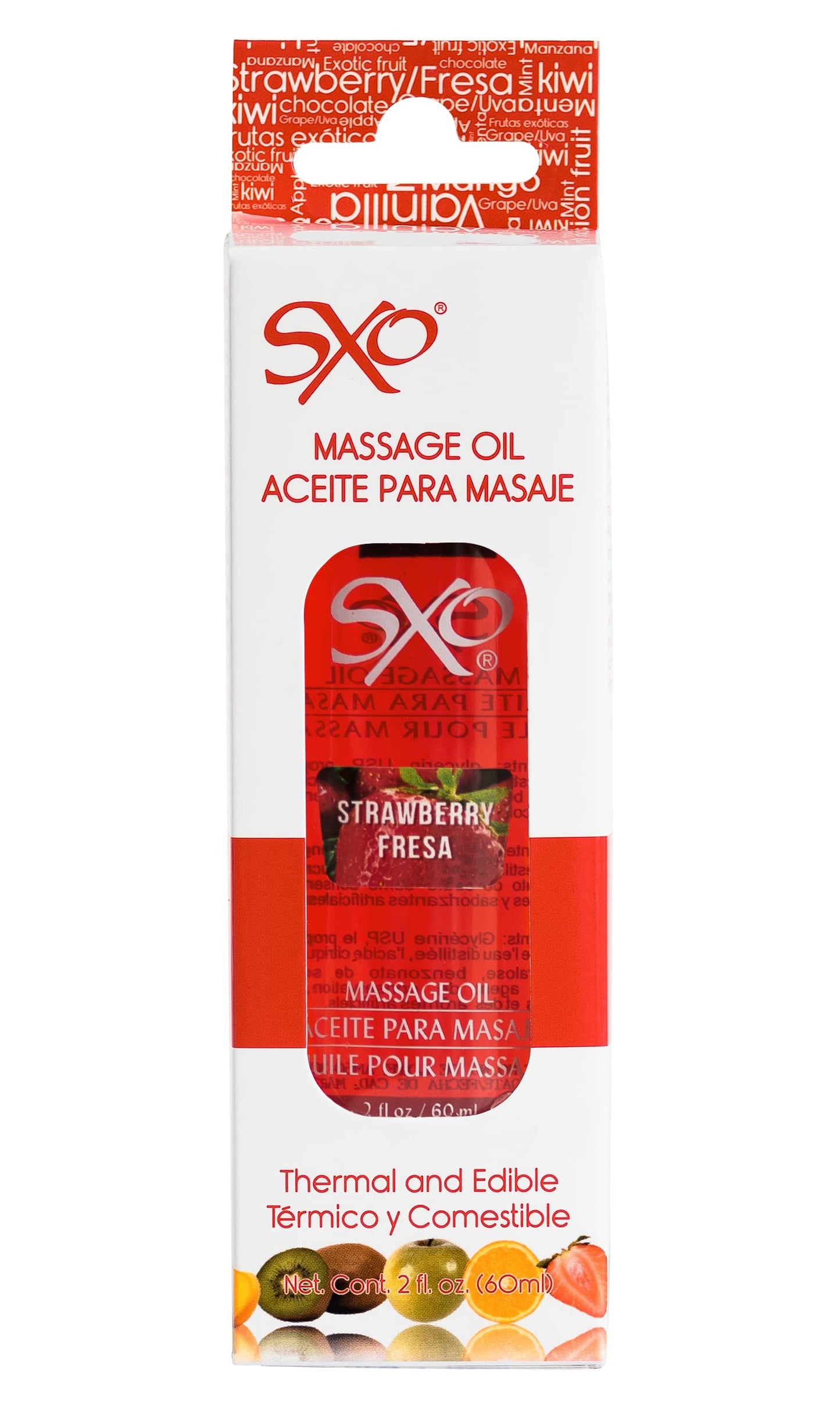 Kit Aceite para Masaje y Lubrigel SXO sabor Fresa Comestible Base Agua