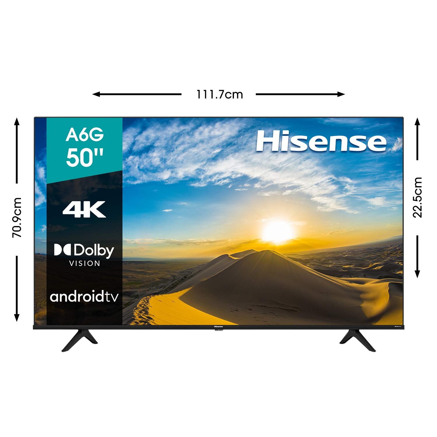 Pantalla Hisense 50" 4K UHD Android TV con Control de Voz 50A6G (2021)