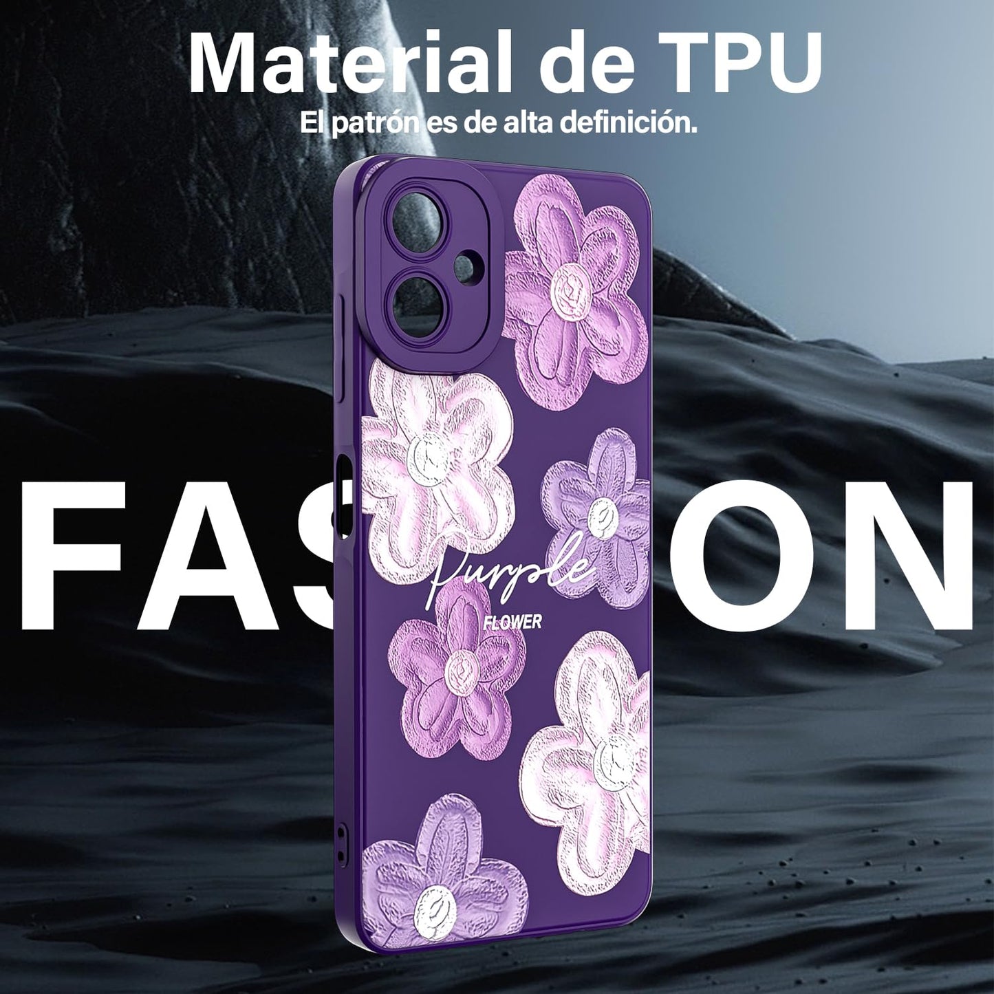 Threehao Funda para Samsung Galaxy A06, Ultra Delgado Flexible Suave TPU Silicona Carcasa con Moda Aesthetic Dibujos Flores, Antigolpes Anti-arañazos Protectora Case para Samsung A06