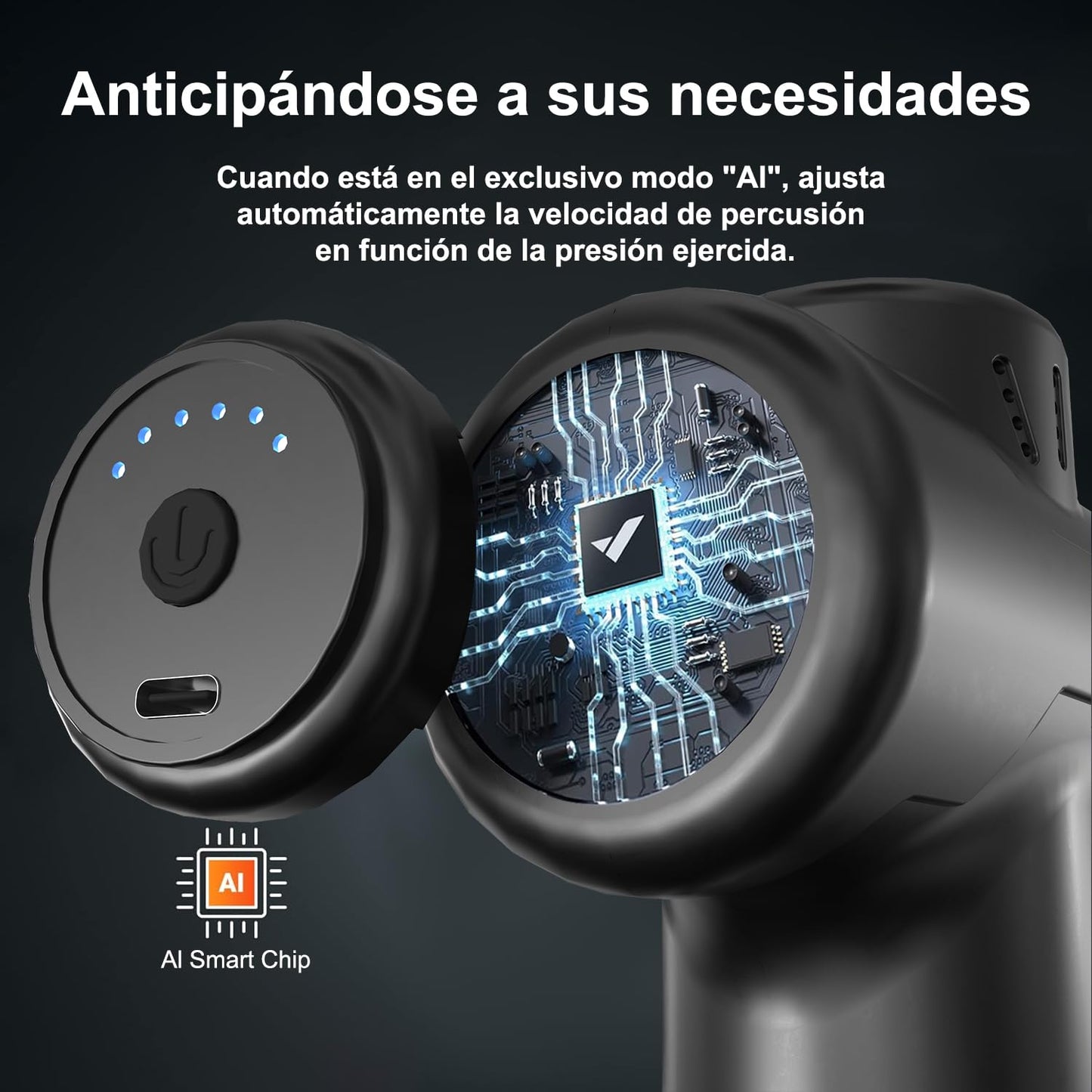 RUBOQE Pistola de Masaje Muscular, Masajeador de Espalda Portátil, Mini Masajeador Electrico de Mano,Masaje de Tejido Profundo Ajustable,Massage Gun de Percusión Fisioterapia para Relajar Los Músculos