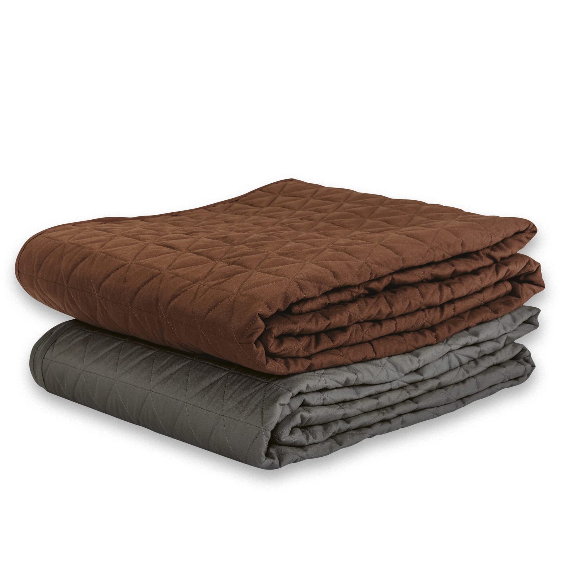 Manta Acolchada EARTHLITE Gris Pardo Reversible de Microfibra Extra Suave
