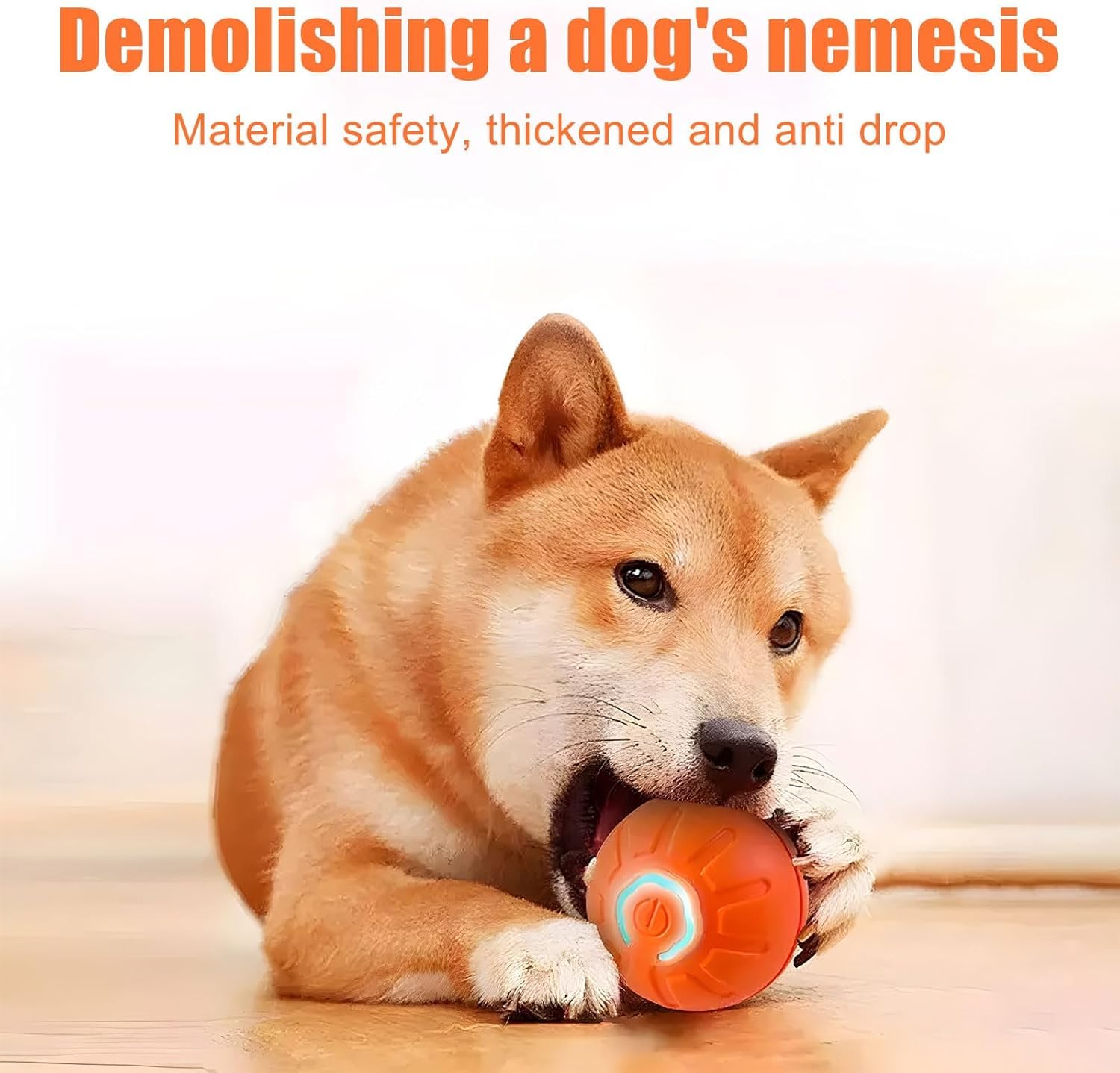 LJ-CL Pelota de Juguete para Perros Inteligente,USB Rechargeable Durable Motion Dog Toys Automatic Rolling Ball Toys for Puppy/Small/Medium/Large Dogs (Naranja)