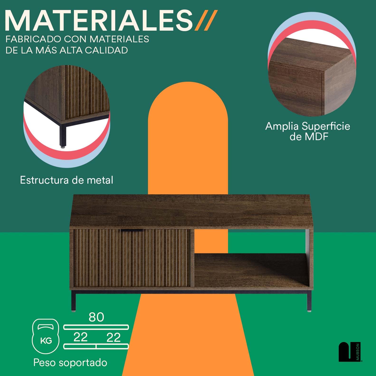 Mueble para TV MUBSON Niza Negro con 3 Compartimientos para Consolas