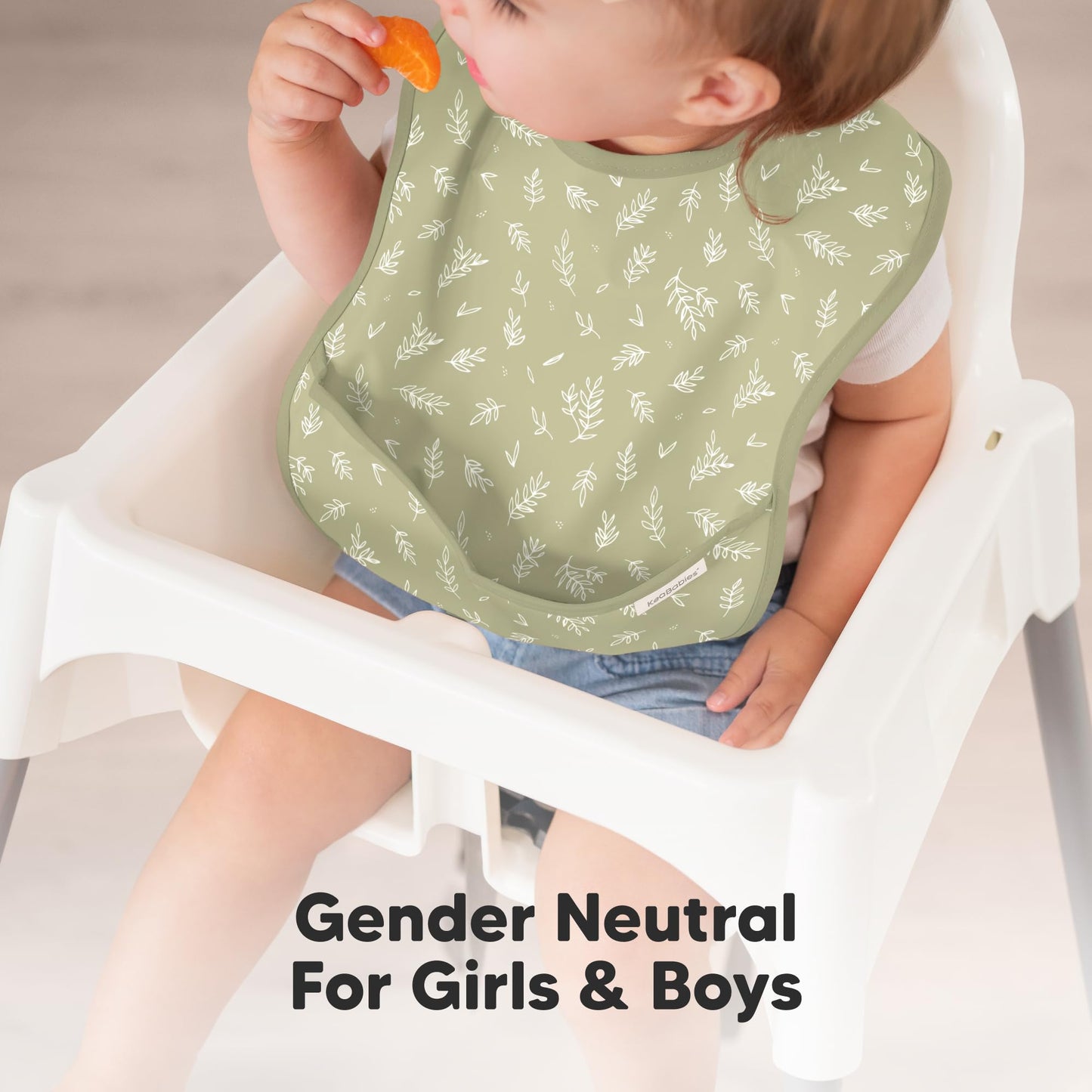 KeaBabies - Paquete de 3 baberos impermeables para comer – Baberos ligeros de alimentación para niños pequeños con gran colector de alimentos, a prueba de desorden, esenciales para comer bebés de