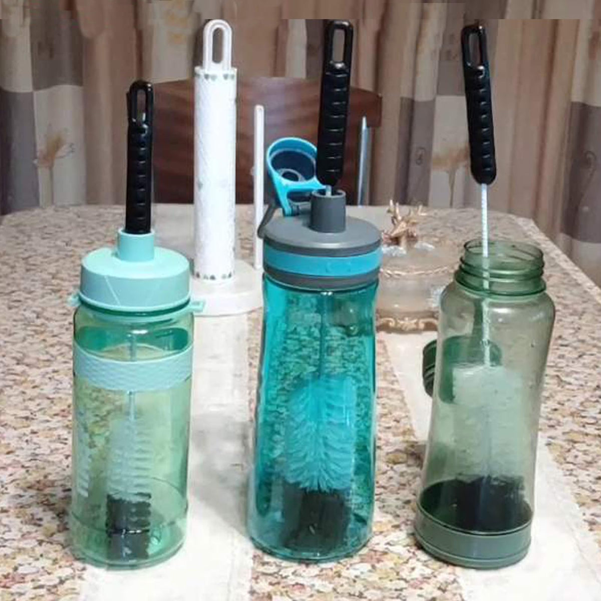 Coralpearl Juego de Cepillos de Limpieza para Botellas Mango Largo Delgado, Pequeño & Grande, Flexibles Escobilla Limpiador de Alambre para Limpiar Biberón, Manguera, Pajita, Tubería, Tubos (2)
