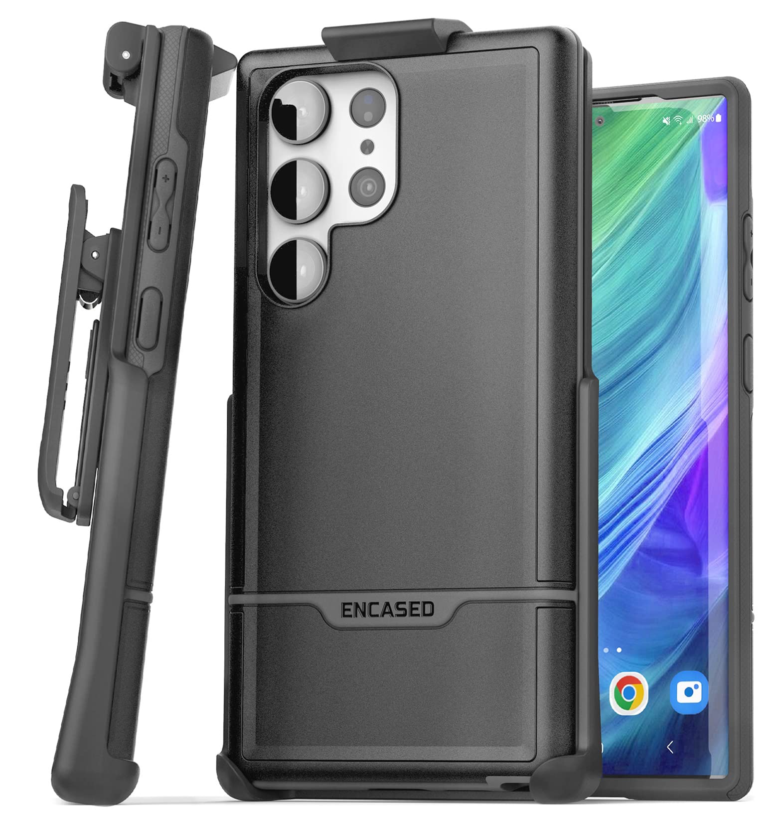 Funda para Cinturón Encased Negro, Protección a Prueba de Golpes para Samsung Galaxy S23 Ultra