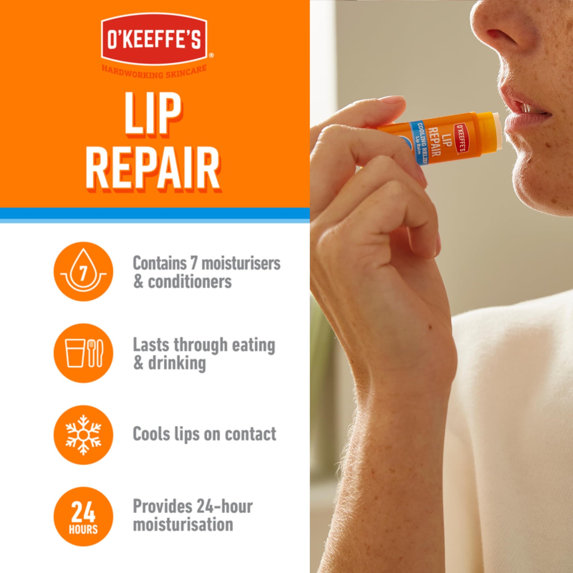 Lápiz de Reparación de Labios O'Keeffe's Refrigeración 6 Unidades