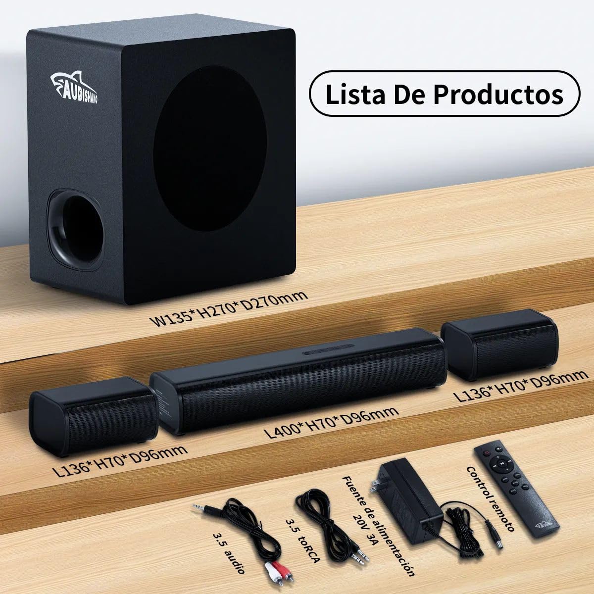 AUDISHAKO Barra de Sonido para TV Juegos de PC, Soundbar Subwoofer 5.1 Teatro En Casa Bass Boost Bluetooth 5.3, HDMI ARC/AUX, Control Remoto,Home Theater TV 5.1 BM-880