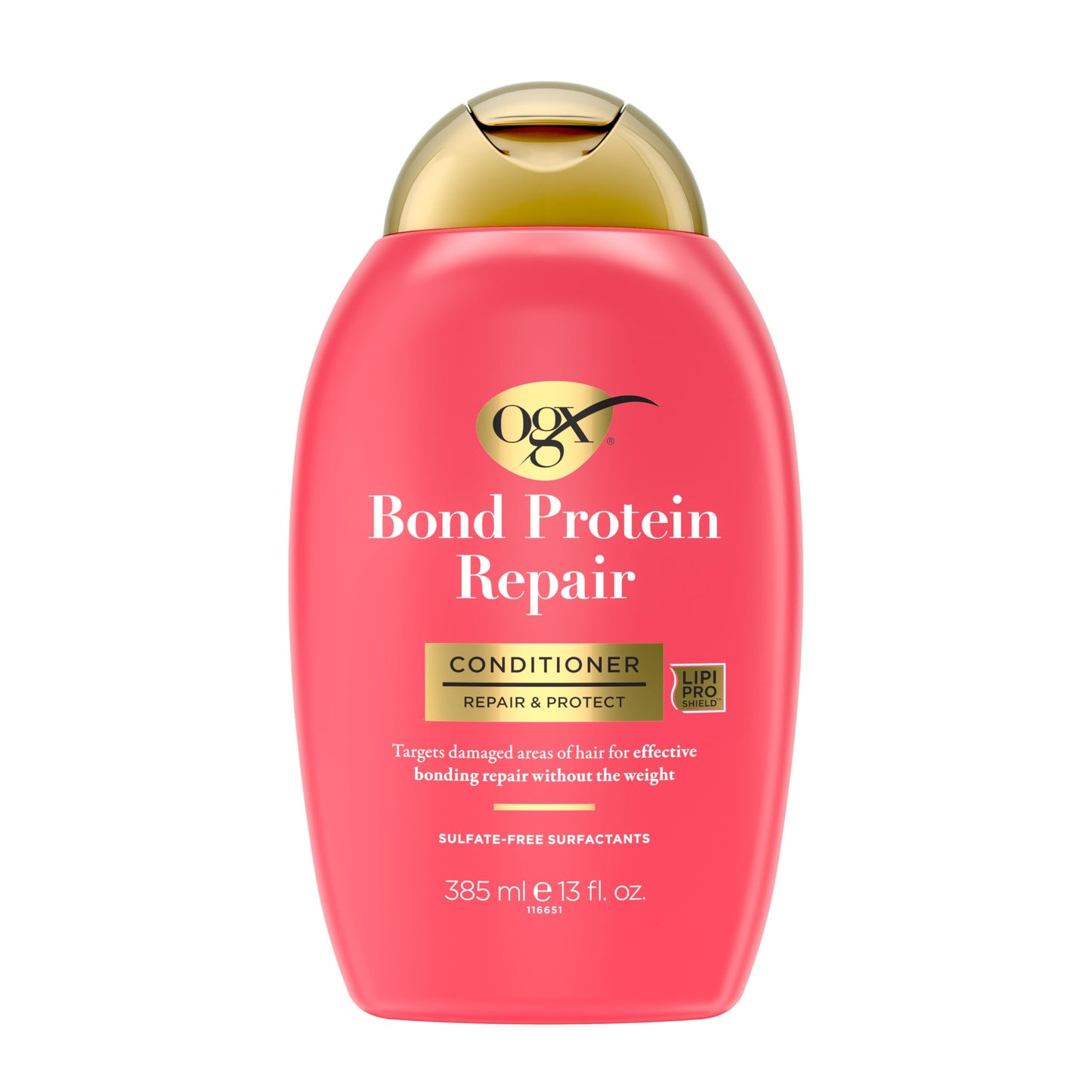 OGX, Acondicionador BOND REPAIR, Reparador de Proteínas, Actúa en Áreas Dañadas, Tecnología LipiPro Shield