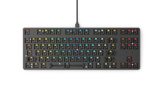 Teclado Mecánico Modular Glorious Negro Retroiluminación RGB-LED para Juegos Edición Barebone Renovado