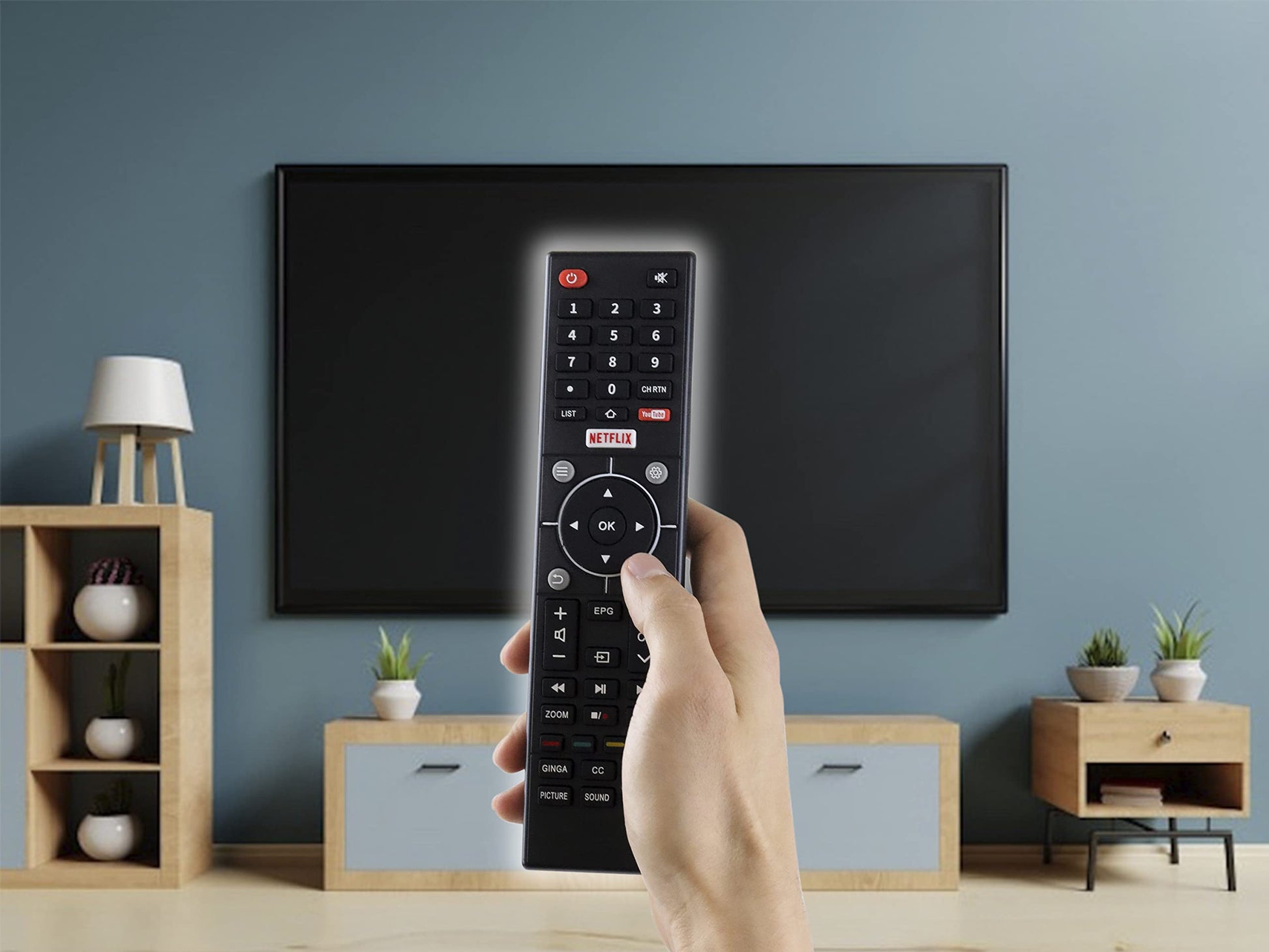 Control para ATVIO Smart TV Modelo UDL55MK662 4k Netflix Youtube Pantalla, VIOS, HARMONTEC