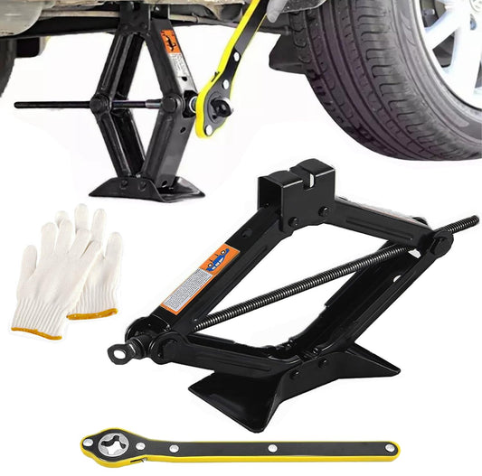 Gato de Tijera MORNWELL Negro con Mango de Carraca para Auto 1.5 Toneladas