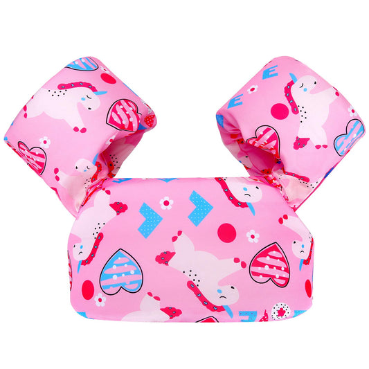 Biange - Chaleco de natación para niños de 30 a 50 libras, flotador de piscina para bebé para ayudar a nadar, niños y niñas, Rosado Heart
