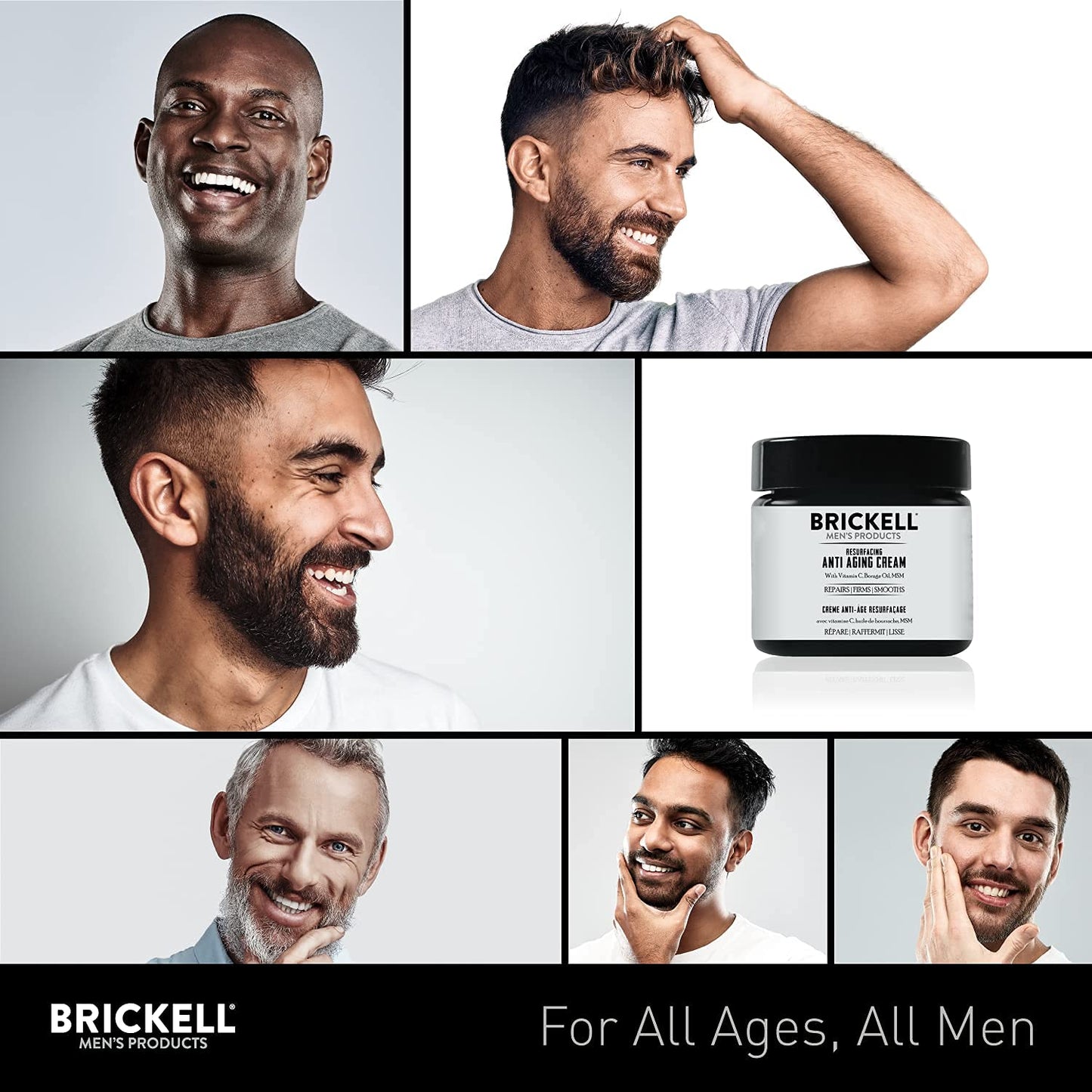 Brickell Men's Products Crema antienvejecimiento resurfacing para hombres, crema natural y orgánica de vitamina C, 2 onzas, sin perfume
