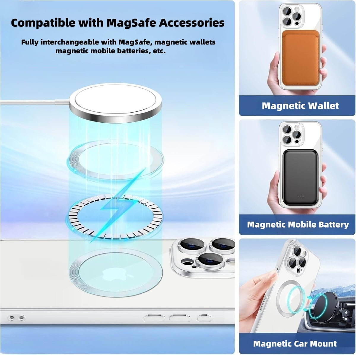 Anillos de Metal Universales Multicolor Compatibles con Magsafe para Fundas de Teléfono y Carga Inalámbrica