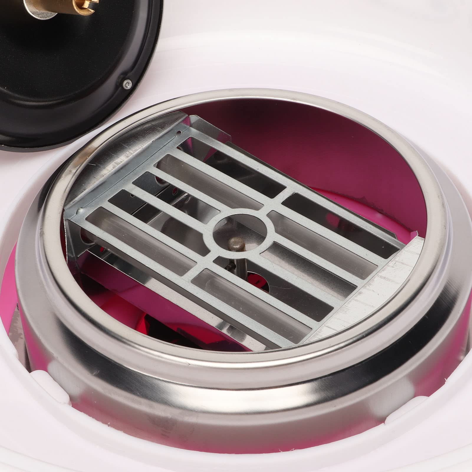 Máquina de Algodón de Azúcar Profesional Hogareña, Color Blanco/Rosa, Bajo Ruido, Operación Simple con Ventosas Incluye Kit Inicio