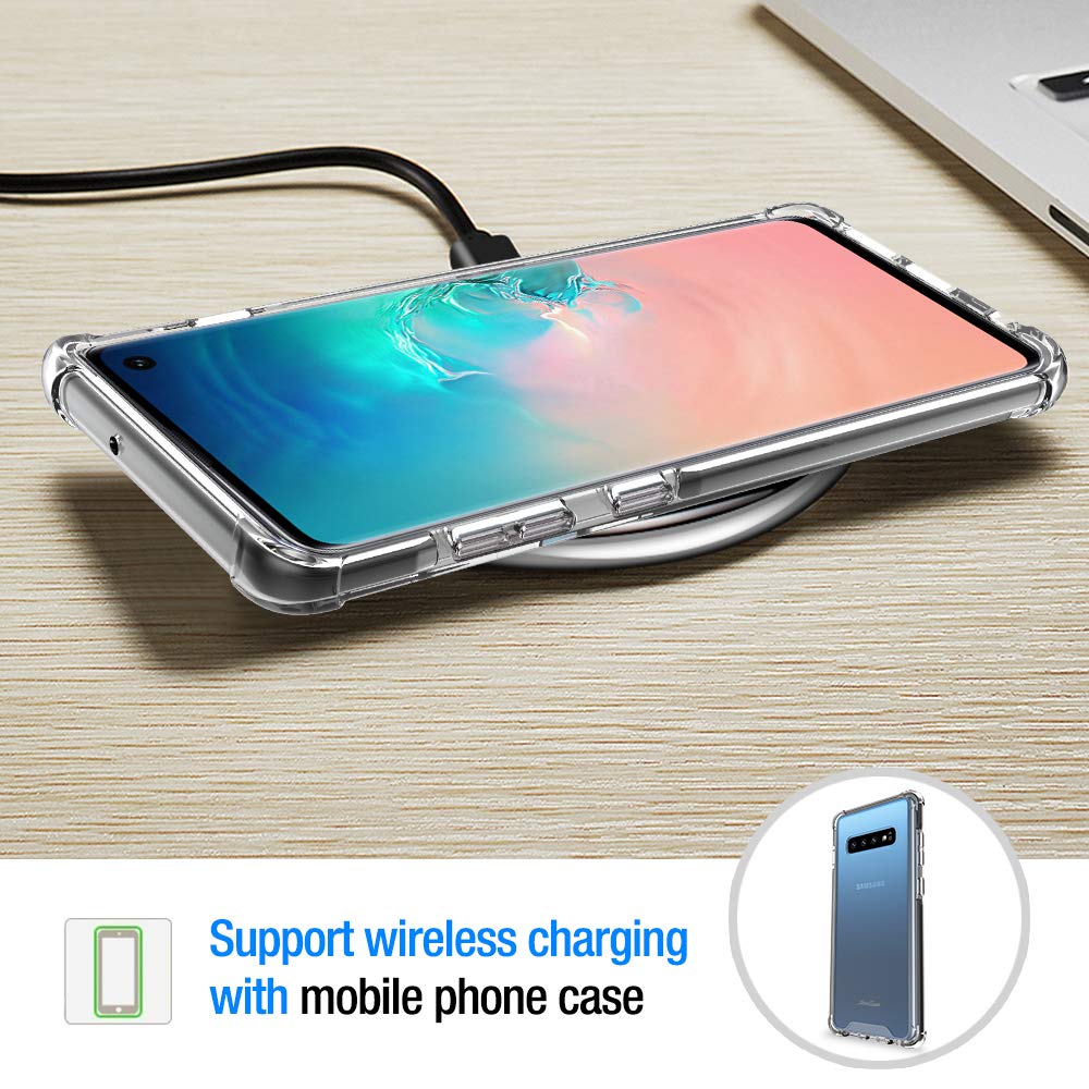 Funda ProCase Transparente Compatible con Galaxy S10 Negra Antichoque 2019