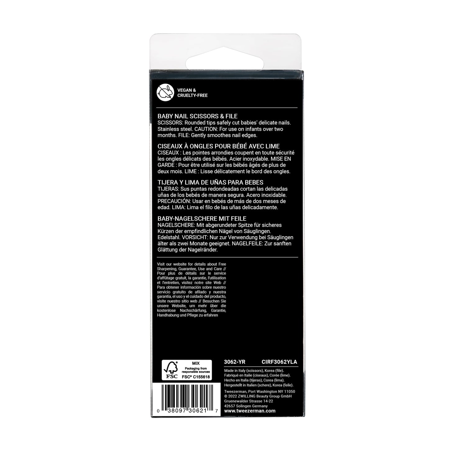 Tijeras para Uñas de Bebé Tweezerman con Lima de Osito (Surtidas)
