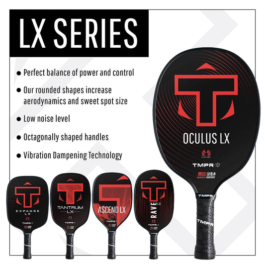 Paleta de Pickleball TMPR Oculus LX Polímero de Panal de Abeja Alto Rendimiento Aprobado por USAPA