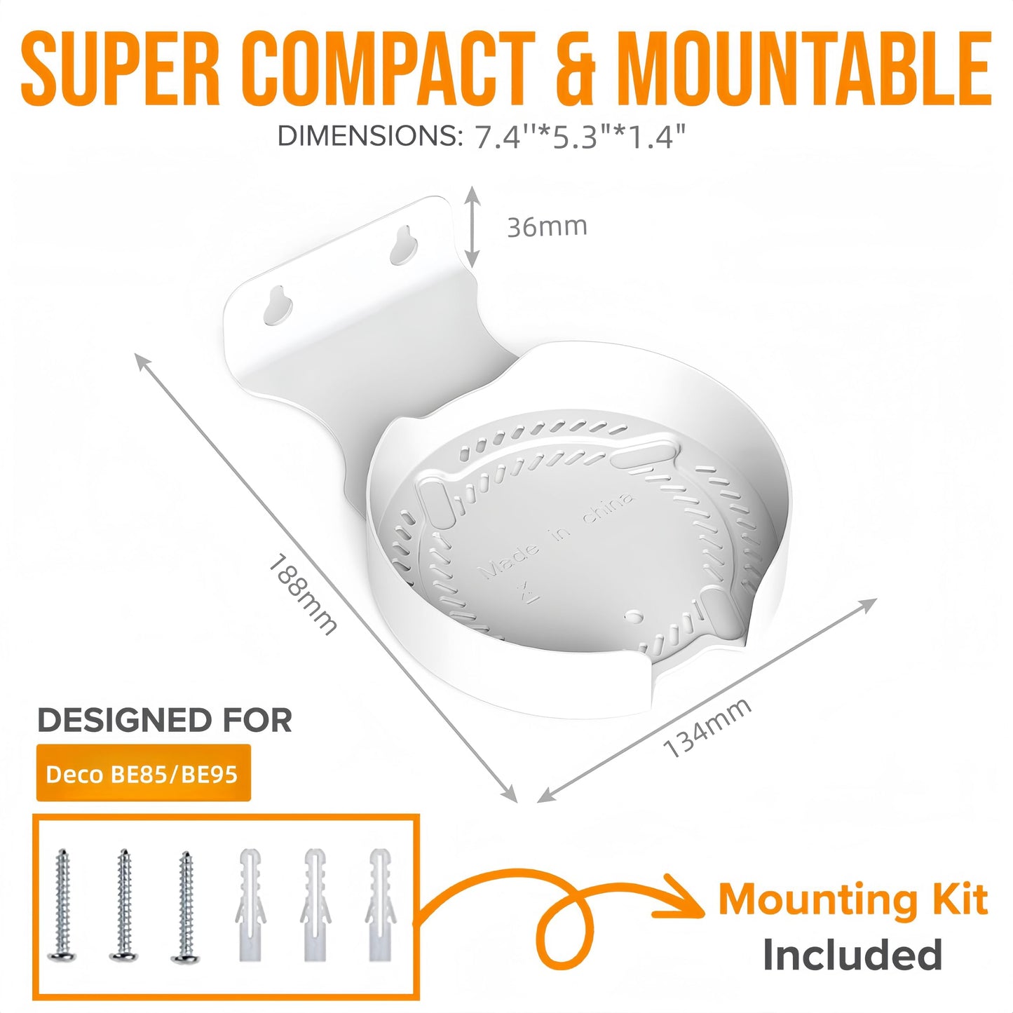 Bangcheer - Soporte de pared para TP-Link Deco BE75/BE85/BE95/BE17000/BE22000/BE33000 WiFi 7, soporte de aleación de aluminio para colgar en la pared (blanco, paquete de 2 unidades, blanco)