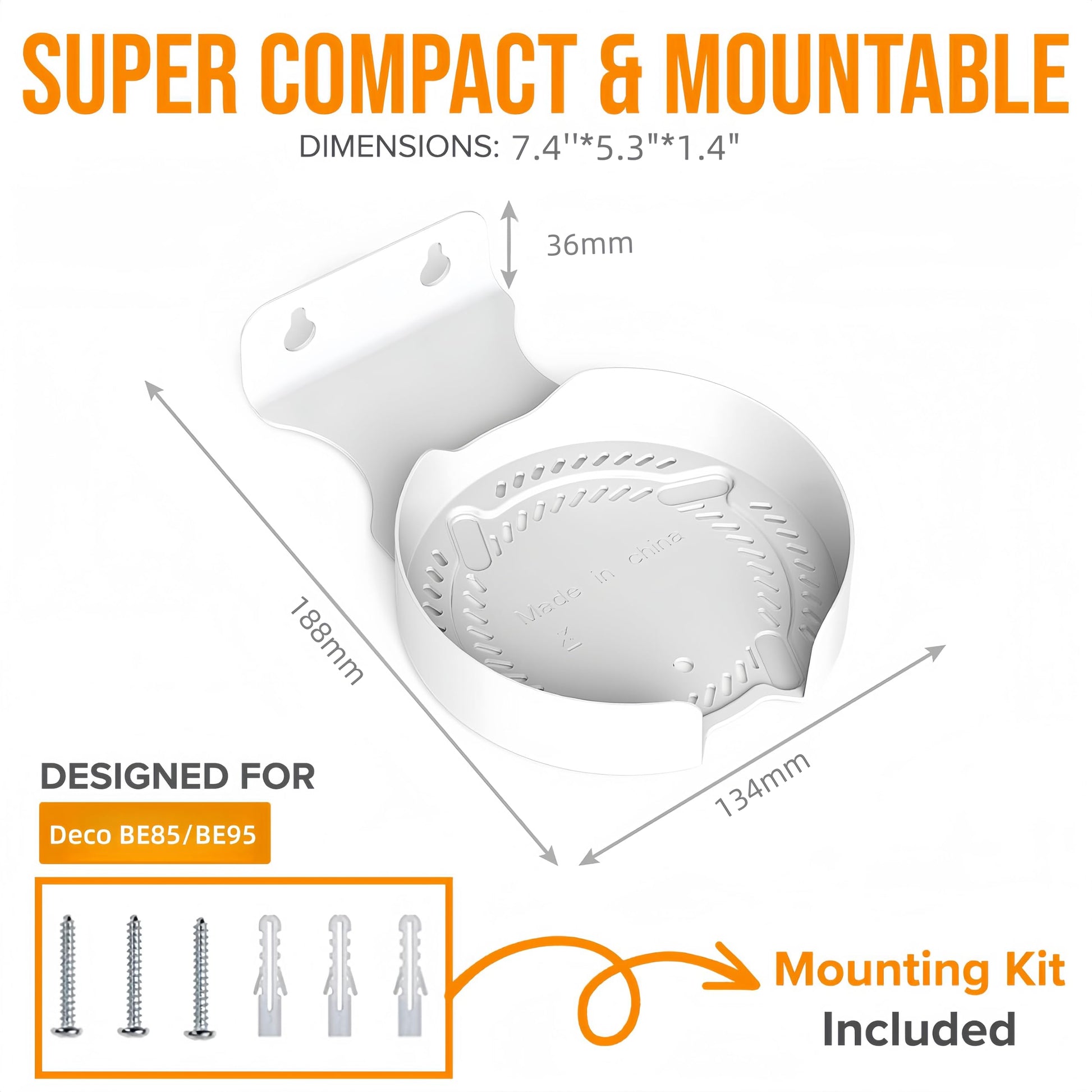 Bangcheer - Soporte de pared para TP-Link Deco BE75/BE85/BE95/BE17000/BE22000/BE33000 WiFi 7, soporte de aleación de aluminio para colgar en la pared (blanco, paquete de 2 unidades, blanco)