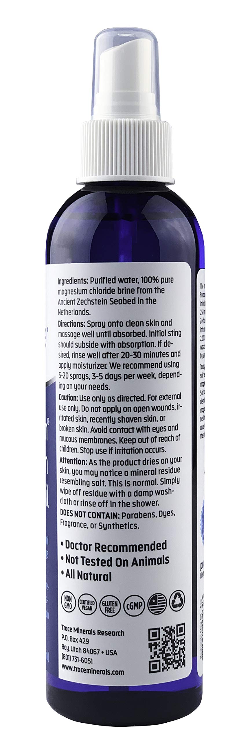 Pure Magnesium Oil Trace Minerals 240ml Oil