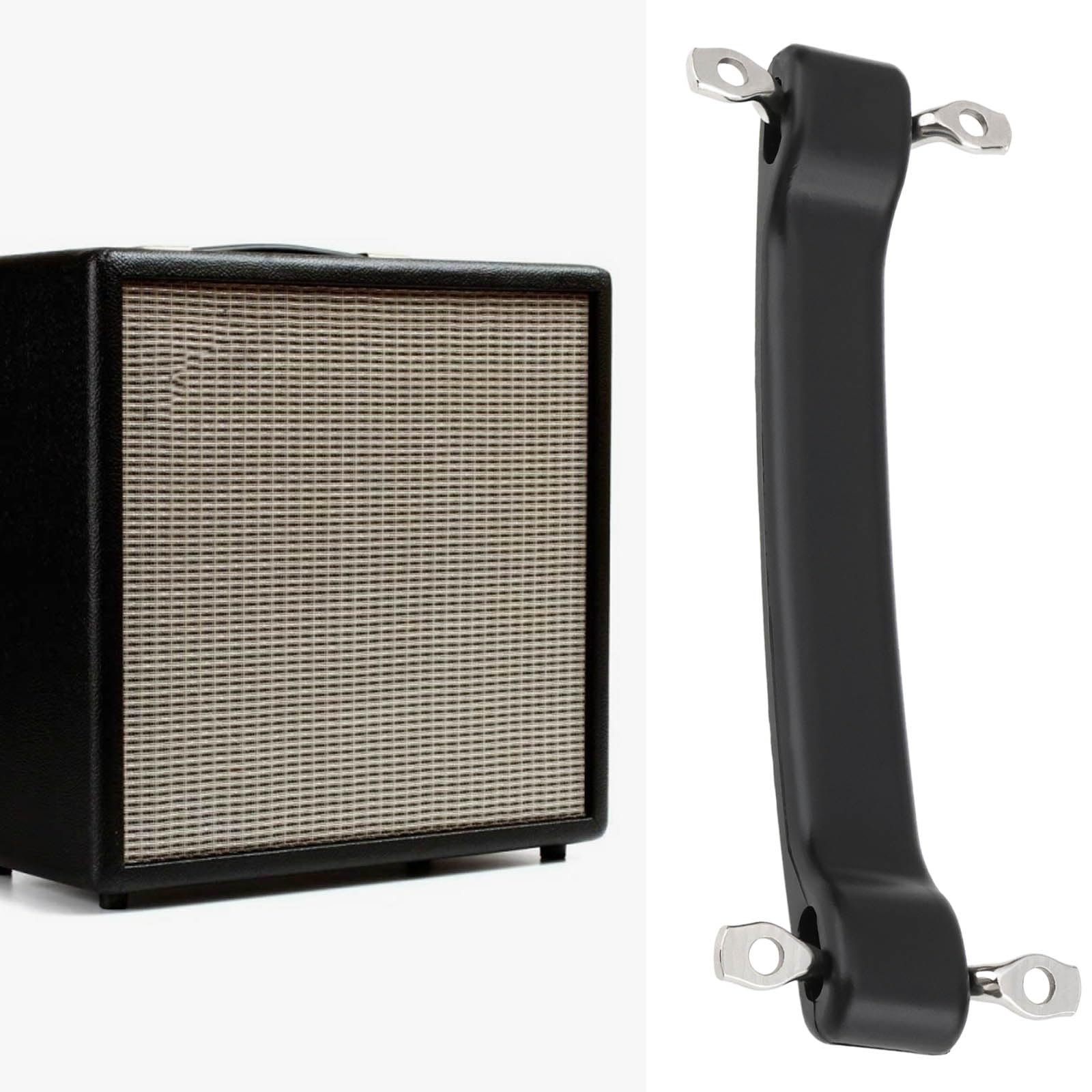 LT Easiyl - Mango de amplificador clásico Dogbone con tornillos, mango de goma suave compatible con amplificador de guardabarros, amplificador de bajo, amplificador de guitarra
