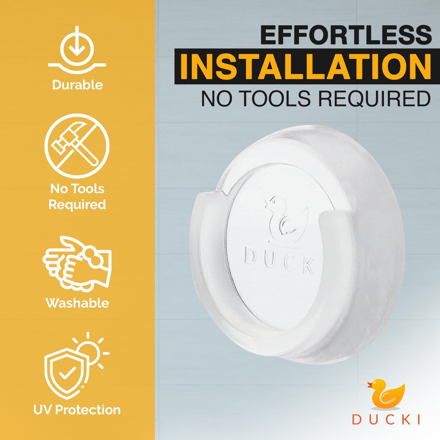 Ducki - Protector de pared para puerta de bebé, autoadhesivo, duradero y reutilizable, para bebés, puertas de mascotas, piezas de repuesto, protectores contra arañazos en la puerta, kit de seguridad