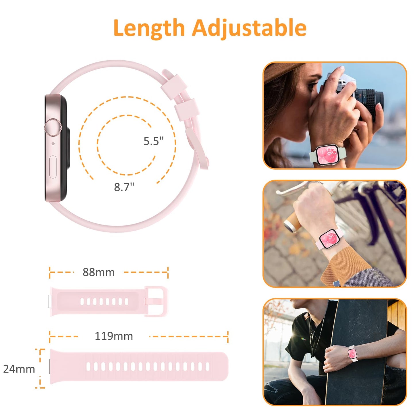 Hianjoo 4 Piezas Correa Compatible con Huawei Watch Fit 4/Fit 4 Pro/Fit 3, Pulsera Banda de Deportes Suave Ajustable Silicona Reemplazo Bracelet Compatible con Huawei Watch Fit 3/4/4 Pro