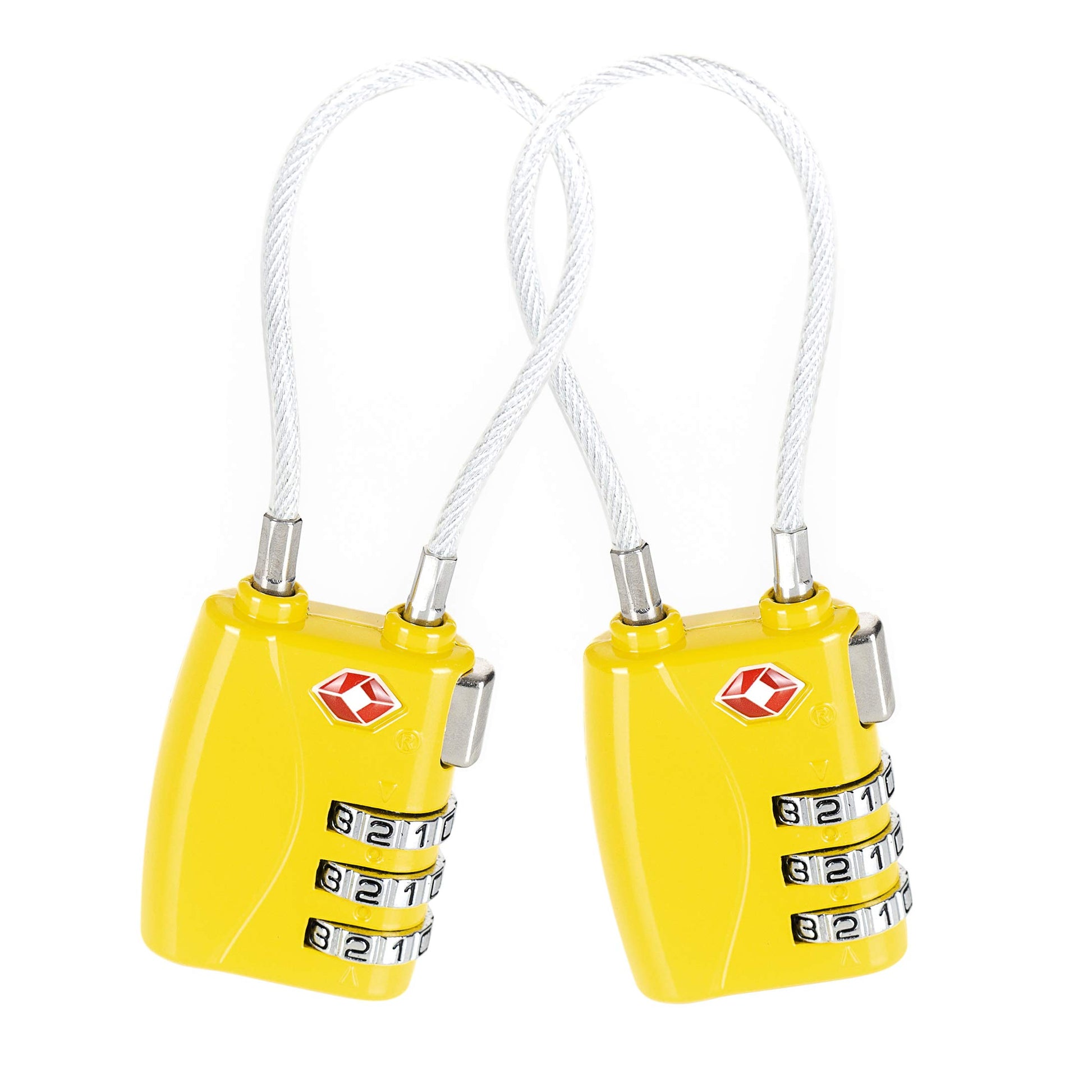 Candado para maletas Amarillo aprobado por la TSA (2 piezas) / Set de dos candados para maletas/ crea tu propia combinación, perfecto para lockers del gimnasio, escuelas, maletines, equipaje, caja de herramientas y más!