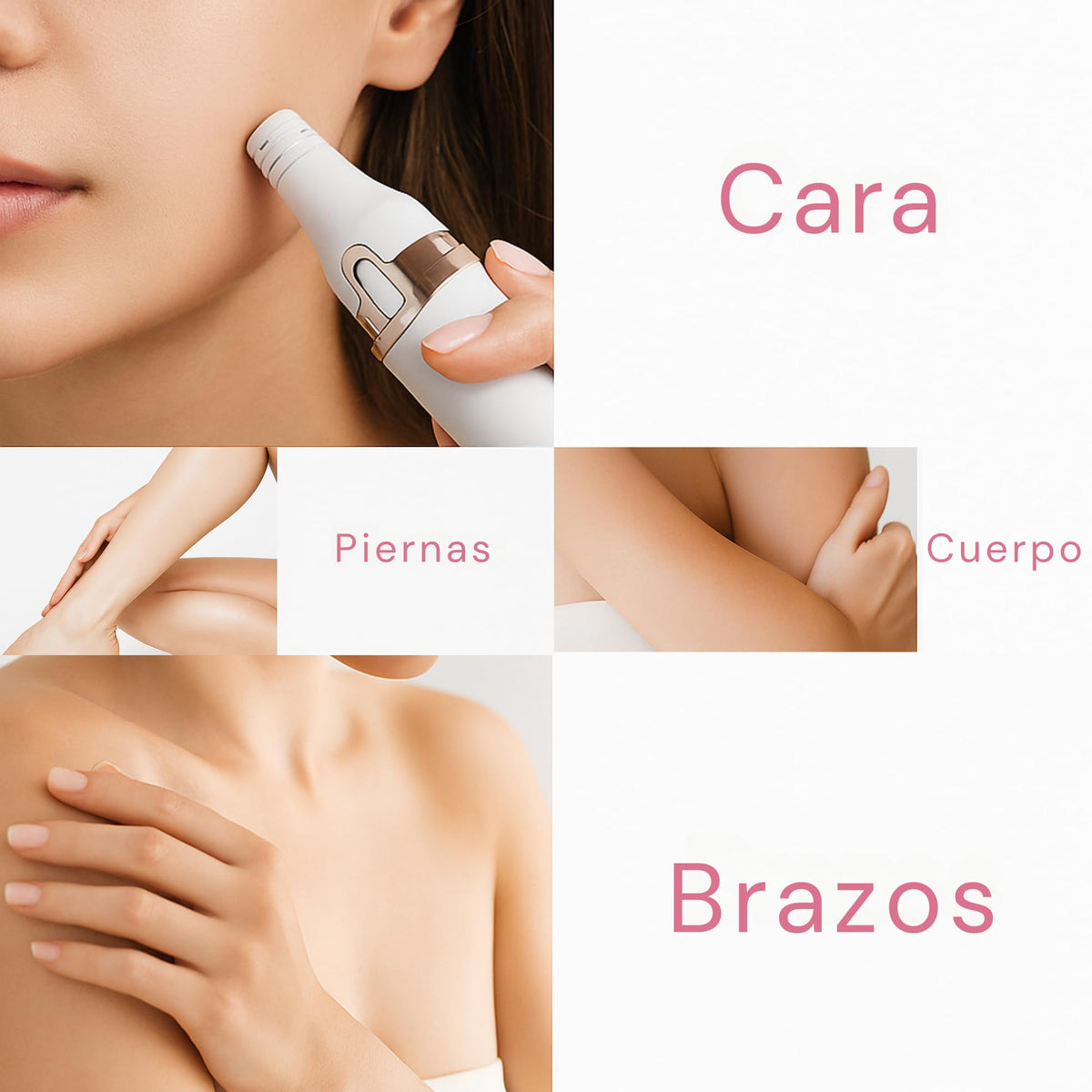 VIGOREM Depiladora Facial Mujer con Luz LED y Cabezal Ergonómico – Removedor Indoloro de Vello Recargable USB, Motor 5W – Depiladora Eléctrica para Labio Superior, Barbilla, Mejillas, Piernas y Brazos