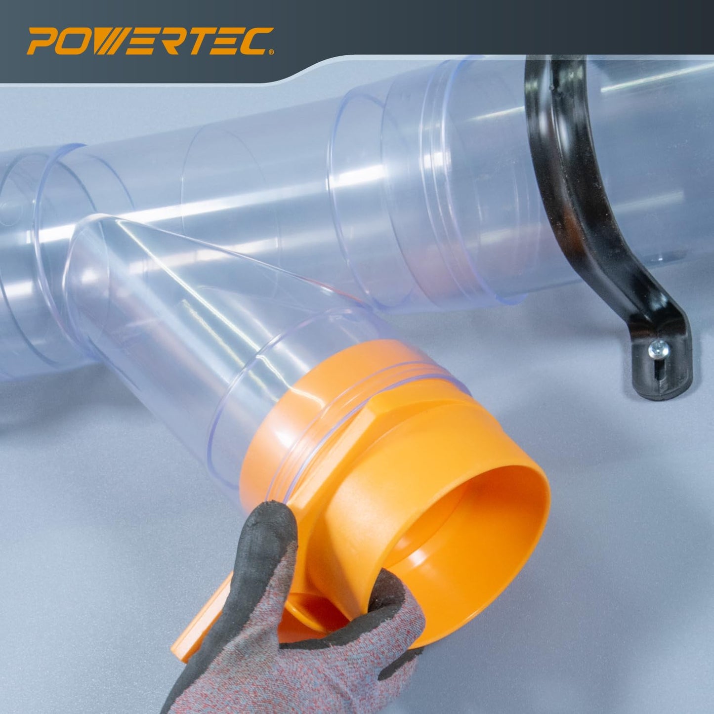 Red de Accesorios de Recogida de Polvo POWERTEC de 4 Pulgadas con Empalme de Manguera y Conector para Hombre