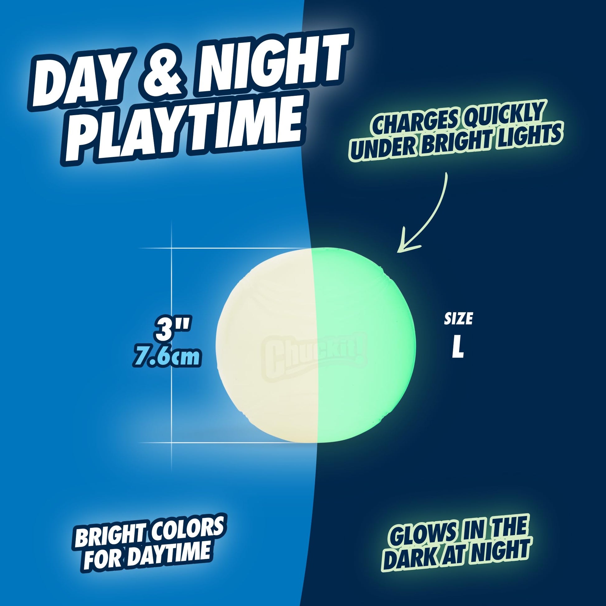 CHUCKIT 32314 Max Glow Ball Rev Package, Large