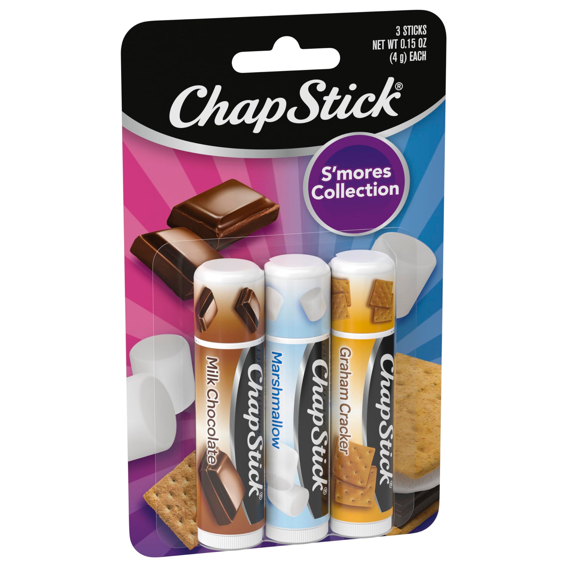 ChapStick S'Mores Collection Flavor Skin Protectant Flavored Lip Balm Tube, 3 Count