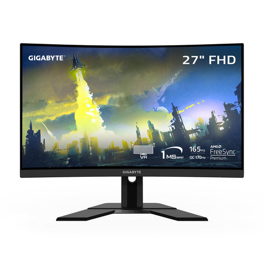 Gigabyte Monitor Gaming Curvo de 27", FHD, 165Hz, Respuesta de 1 ms