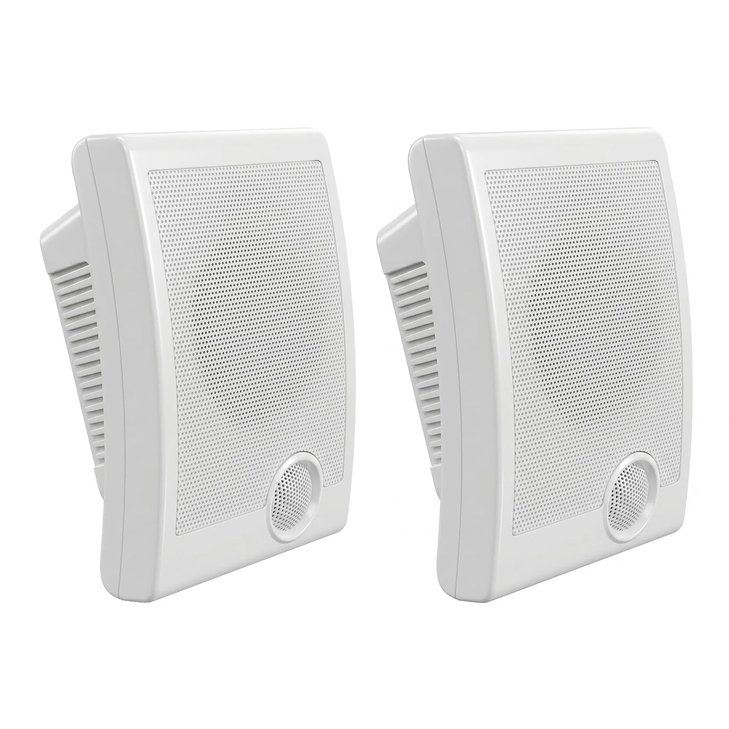 STUDIOFINIX - Altavoces PA montados en la pared de 6 pulgadas, potencia máxima de 240 W, 8 ohmios y 70 V/100 V, modo dual, para cine en casa, comercial, oficina, sistema PA (blanco, par)