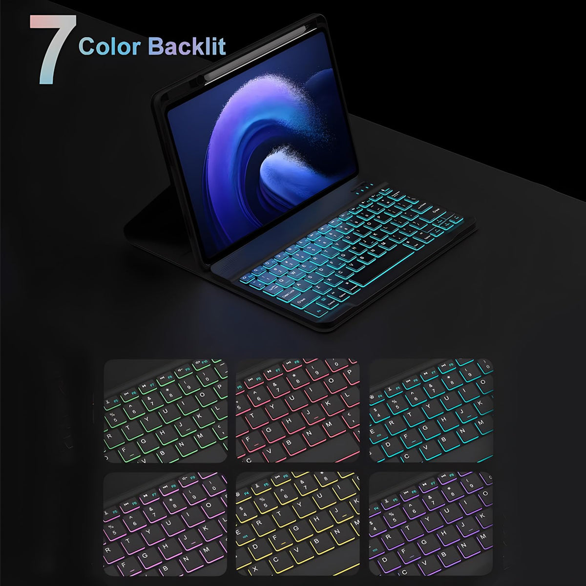 Funda con Teclado GYSDCAZ Pink Desmontable Retroiluminado para Huawei Matepad SE 11 Pulgadas