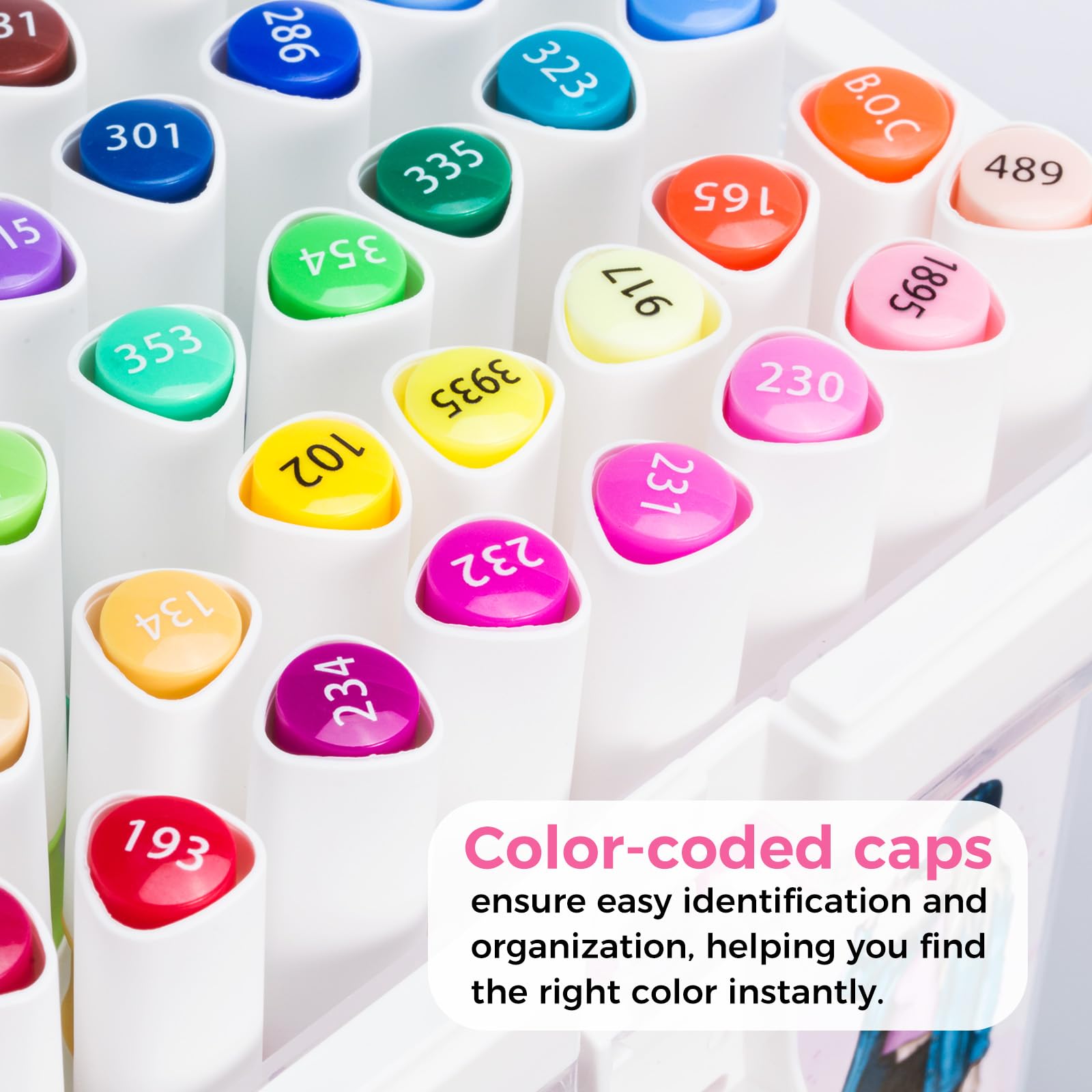Marcadores Ohuhu: set de 48 marcadores de alcohol de doble punta (pincel y cincel) para colorear e ilustrar, diseñado para adultos, incluye un agarre ergonómico único, para principiantes