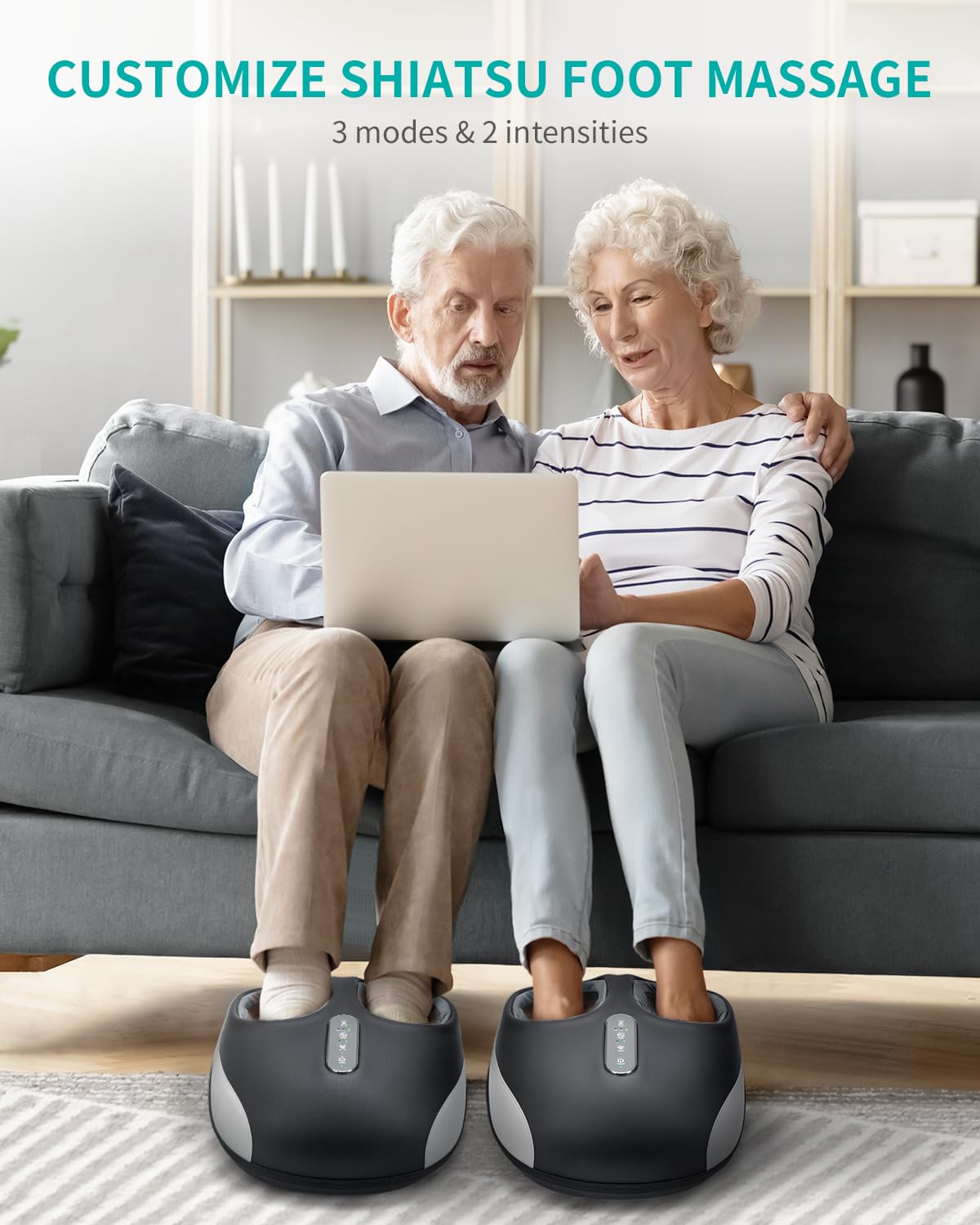 Máquina Masajeadora de Pies Nekteck con Calor y Compresión de Aire Shiatsu para Mujer y Hombre
