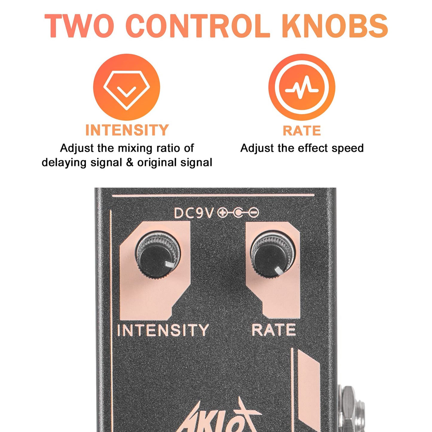 Pedal de Guitarra Tremolo AKLOT Electric Effects mini tipo único para Hombre