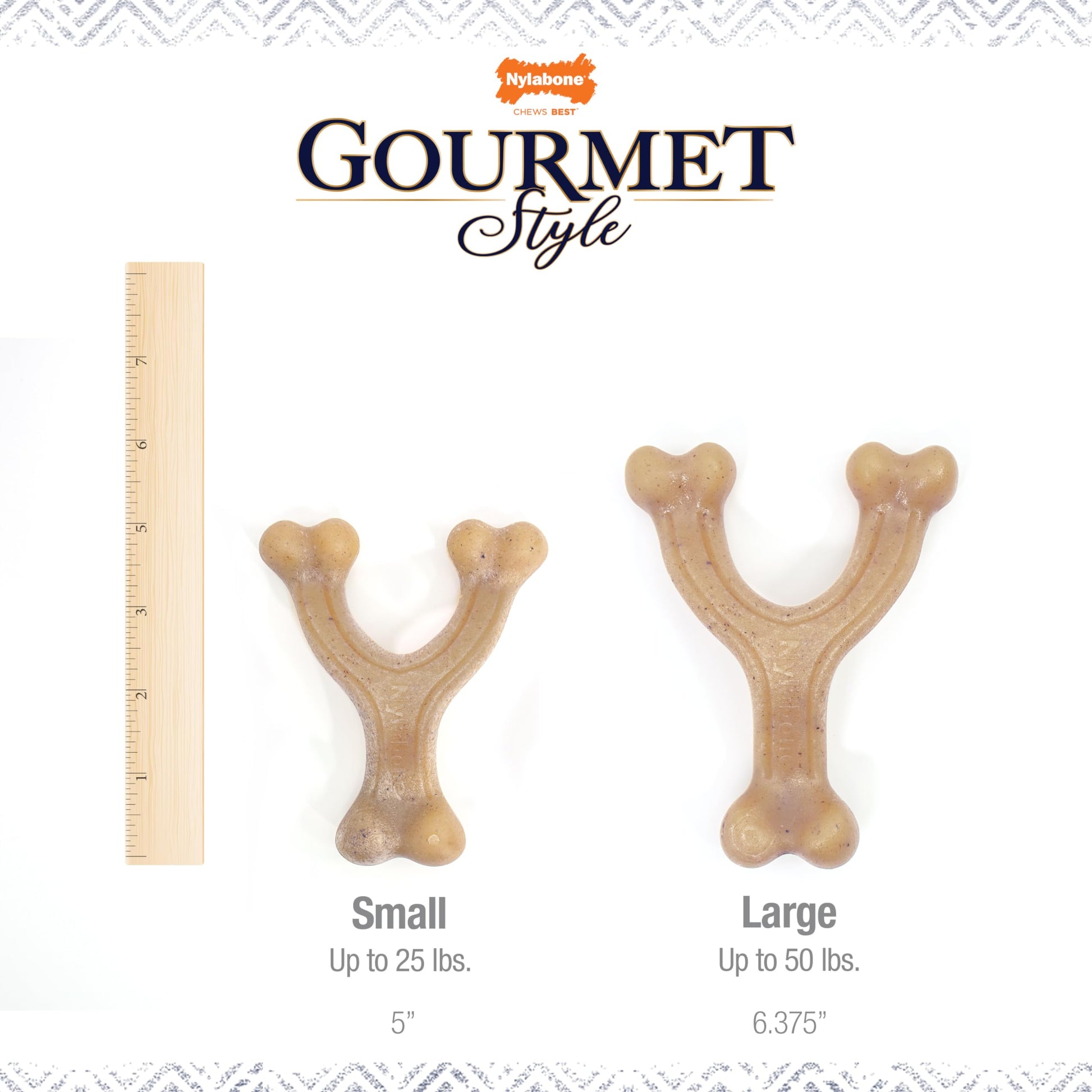 Juguete Masticable para Perros Nylabone Gourmet Wishbone Pequeño Regular