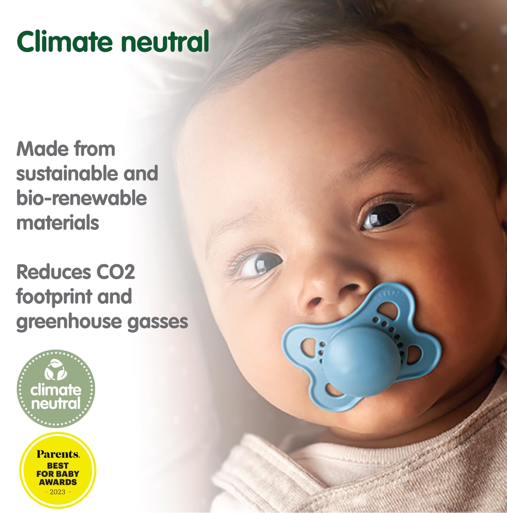 MAM - Chupetes de látex originales, chupete de 0 a 6 meses, pezón de goma natural, hecho de materiales bio-circulares, fácil de limpiar, con estuche esterilizador, 2 unidades
