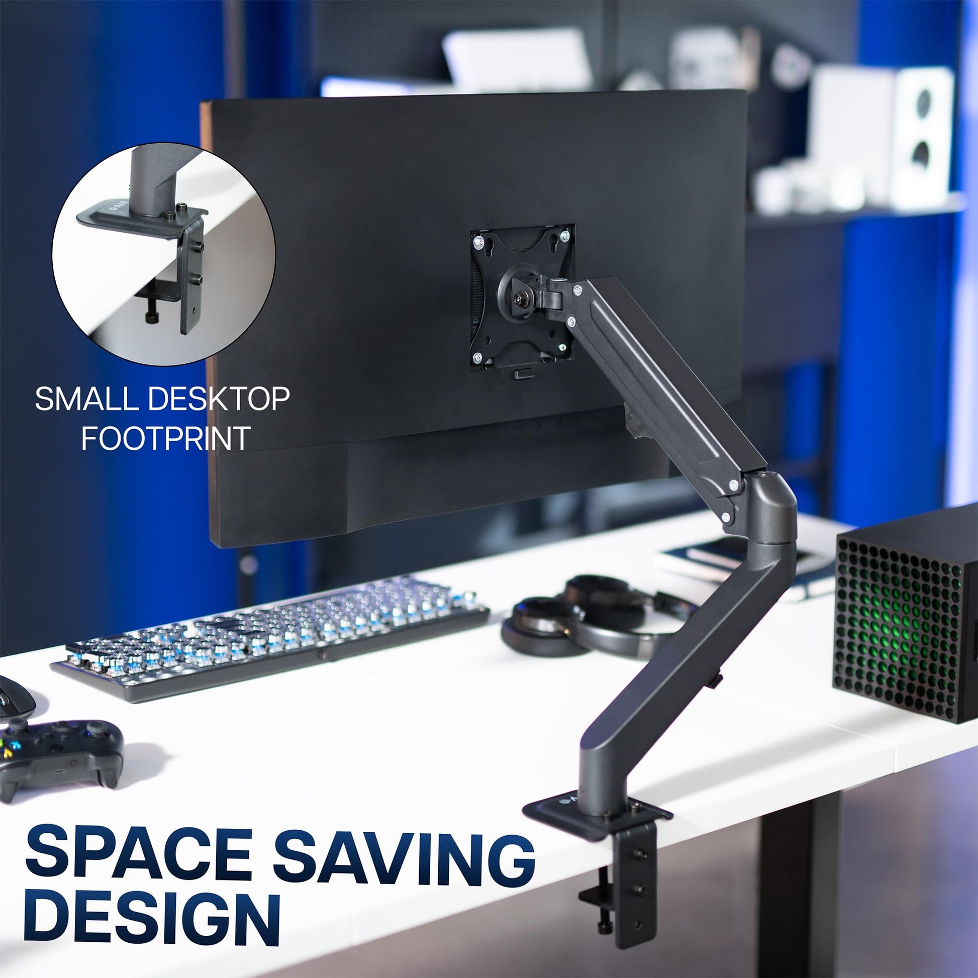 Soporte de Montaje Neumático Articulado VIVO Negro para Pantallas de 17 a 27 Pulgadas con VESA Máx. 100 x 100
