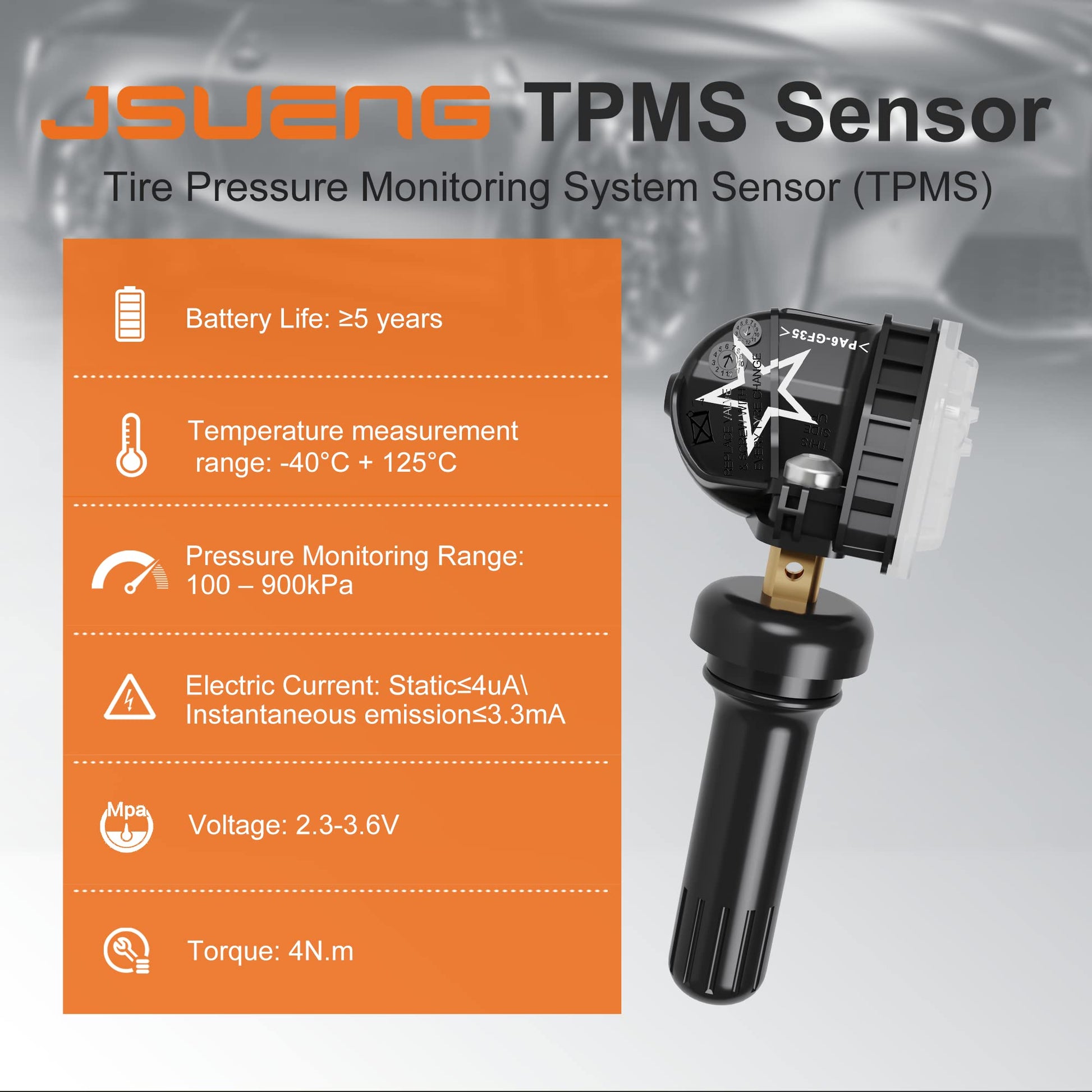 TPMS Sensor de Repuesto para Buick Cadillac Chevy GMC, Paquete de 4 sensores de Sistema de monitoreo de presión de neumáticos OEM #13598771 13586335 13581558 13598772